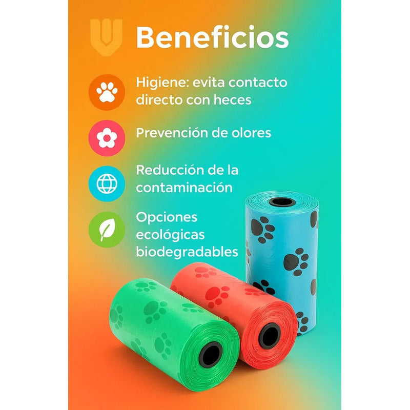 Pack 10 Bolsas Basura Excremento Perro Vitrineon Multicolor Resistentes Compactas 6 Cm X 3 Cm Higiene Mascotas Paseo Canino Recoleccion Desechos Practicas Portatiles Limpieza Urbana