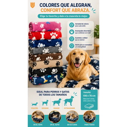 Frazada Manta Polar Mascotas Perros 90x120 Cm Lavable Hogar Multicolor Hembra Polar Tonos Surtidos Animalitos Huellas Mascota Perros Manta Frazada Suave Lavable Sofa Cama Auto Viaje