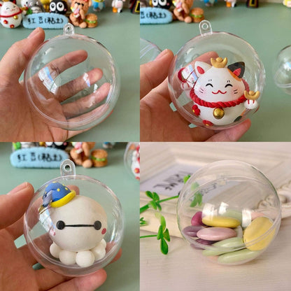 Pack 6 Esferas Acrílico Rellenables 10cm Decoración Navidad