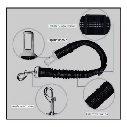 X2 Cinturón De Seguridad Perro Gato Correa Elástica Auto