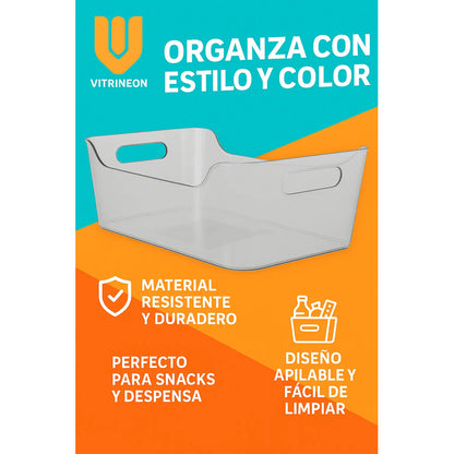 X4 Organizador Refrigerador Contenedor Multiuso Despensa Transparente - 196