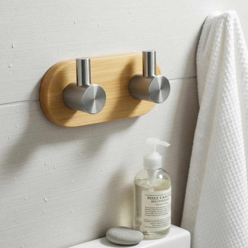 Colgador Pared Acero Inoxidable Bambu Colgador Perchero