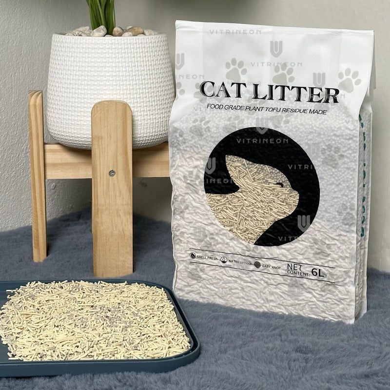 Arenero Para Gato + Tapete Alfombra Gato + Arena Tofu 2.5 Kg