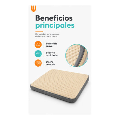 Cama Mascotas Perros Acolchada Resistente Lavable 90x72cm Color Beige