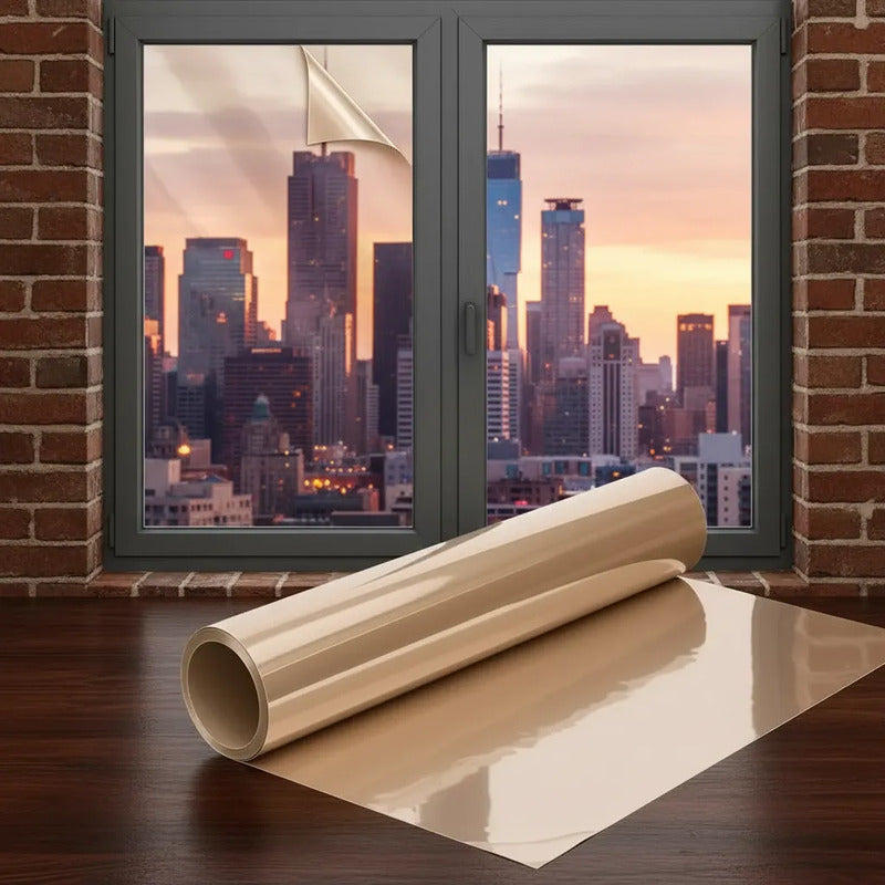 Vinilo Decorativo Espejada 2m 45cm Control Solar Aislante Plateado Reflectivo Efecto Espejo Tono Metalico Elegante Moderno Privacidad Visual Control Luz Apariencia Sofisticada Ventanas Hogar