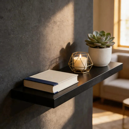 Repisa Mdf Flotante Resistente 60x15 Estante Moderno Pared Negro