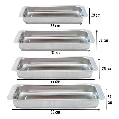 Set X4 Bandeja Para Horno Bandeja Acero Inoxidable Multiuso