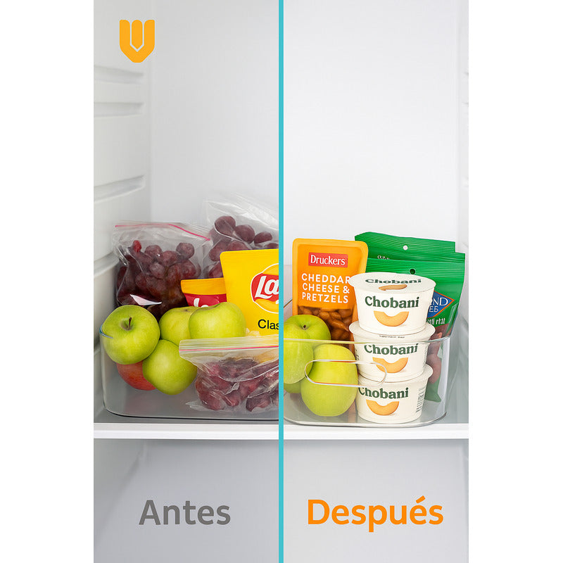 2 Organizador Refrigerador Cocina Acrilico Contenedor Despen