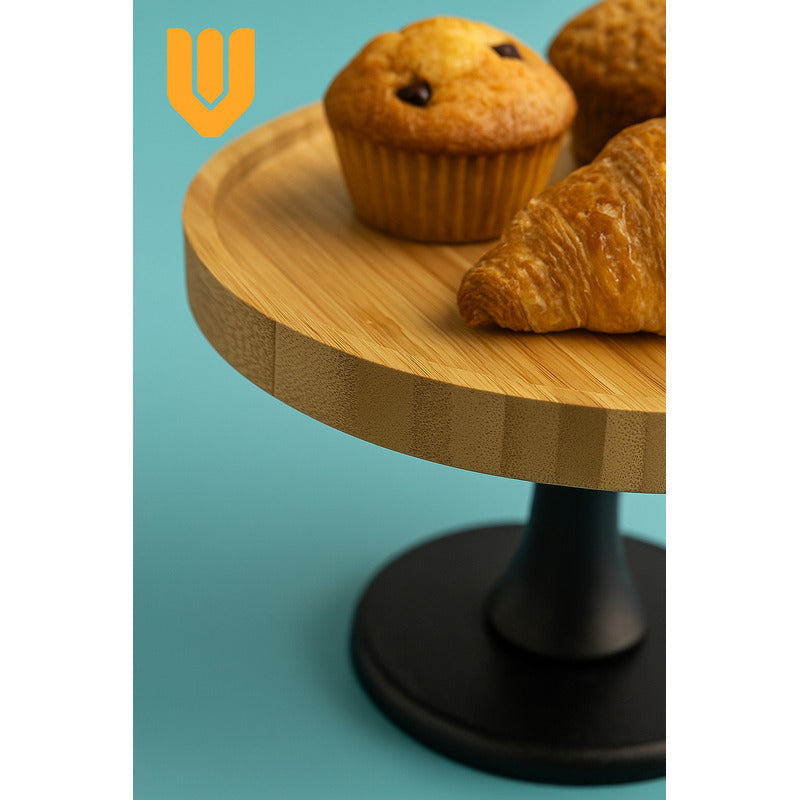 Soporte Torta Porta Cupcakes Bambu 25,5cm Pedestal Fiestas