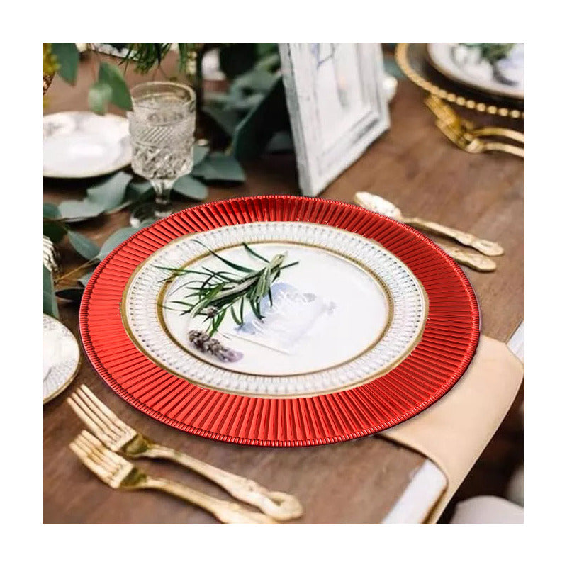 4 Plato Base Navideños Vajilla Navidad Juego De Platos 33cm