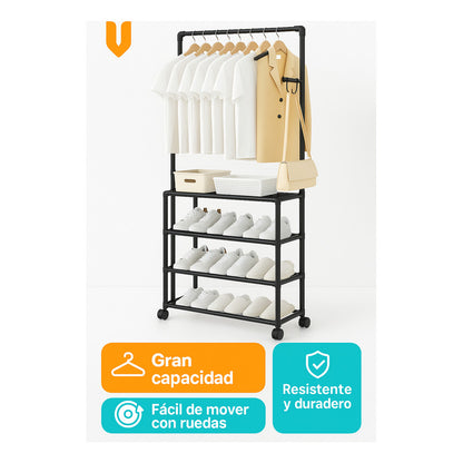 Perchero Organizador Colgante Perchero Doble Barra 5 Niveles