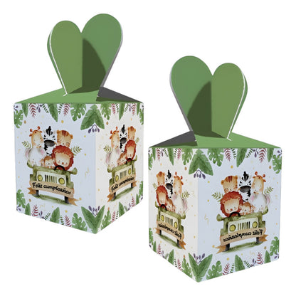 6 Cajas De Cotillon Safari Dulces Decoración Safari Fiesta Safari